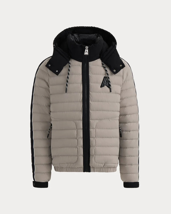 Uriage Lightweight Bomber Puffer Jacket Removable Hood Stone