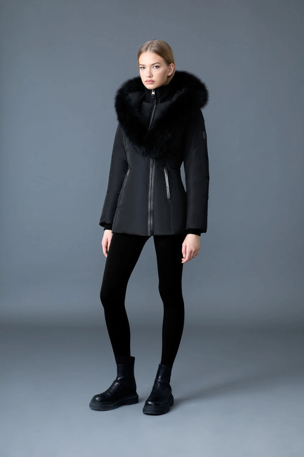 Adali-BX Down Coat Blue Fox Fur Signature Black