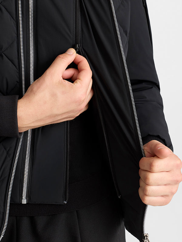 Leroy Quilted Down Bomber Jacket Black