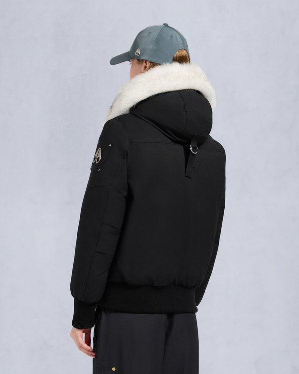 Original Debbie Natural Shearling Trim Bomber Jacket