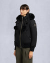 Original Debbie Black Shearling Trim Bomber Jacket