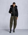 Original Debbie Black Shearling Trim Bomber Jacket