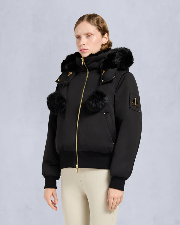 Gold Series Original Satin Debbie Bomber Jacket Black