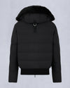 Cloud Shearling Trim Bomber Jacket Black