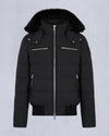 Cloud Shearling Trim Bomber Jacket Black