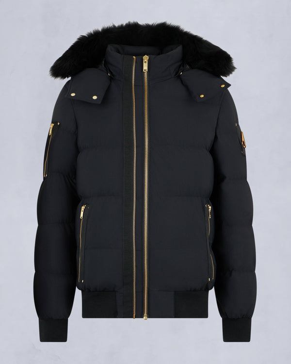 Gold Series NYLuxe Stagg Shearling Trim Bomber Black