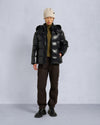 Kings Puffer Shearling Trim Jacket Black