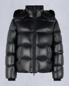 Kings Puffer Shearling Trim Jacket Black