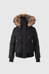 Nefi-F Down Jacket Removable Fur Trimmed Hood Black