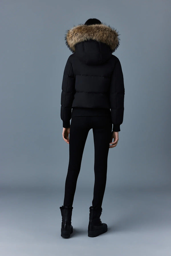 Nefi-F Down Jacket Removable Fur Trimmed Hood Black