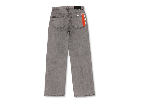 L/AB Off White Straight Fit Piped Denim Smoke Fade
