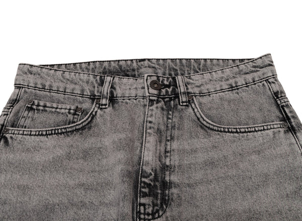 L/AB Off White Straight Fit Piped Denim Smoke Fade