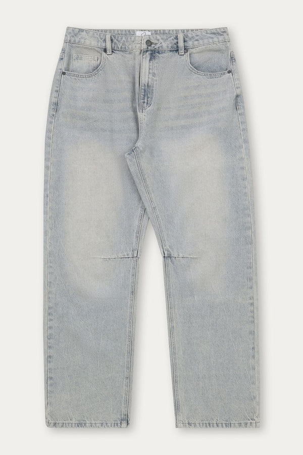 Baggy Darted Denim Light Vintage Blue
