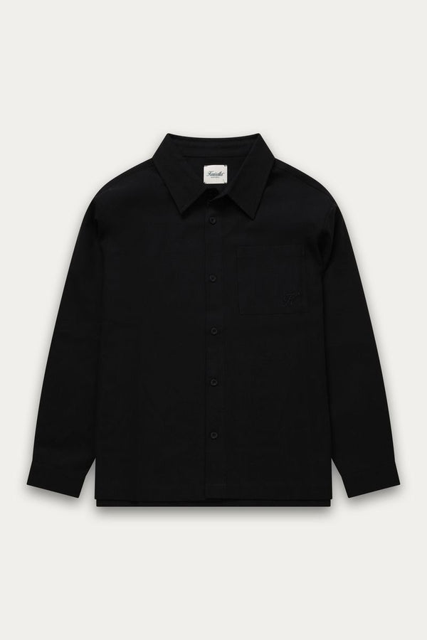Long Sleeve Linen Shirt Black