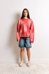 Faded Oversized Crew Watermelon Red