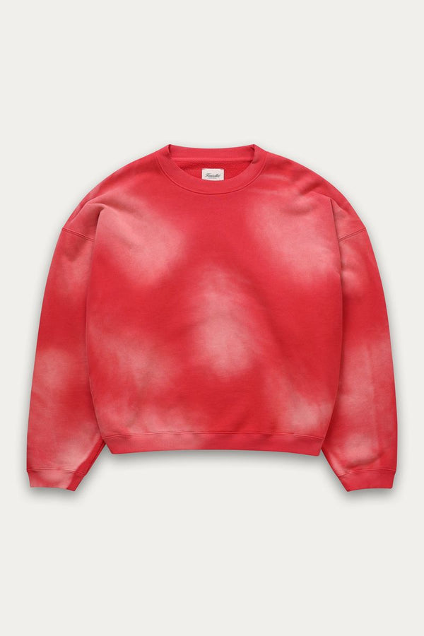 Faded Oversized Crew Watermelon Red