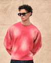 Faded Oversized Crew Watermelon Red