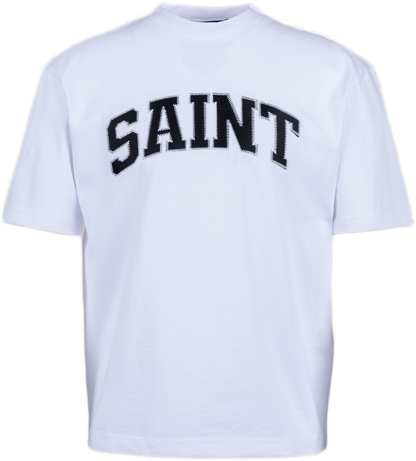 Saint Heavyweight Black Baseball Patch White Tee