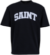 Saint Heavyweight White Baseball Patch Black Tee