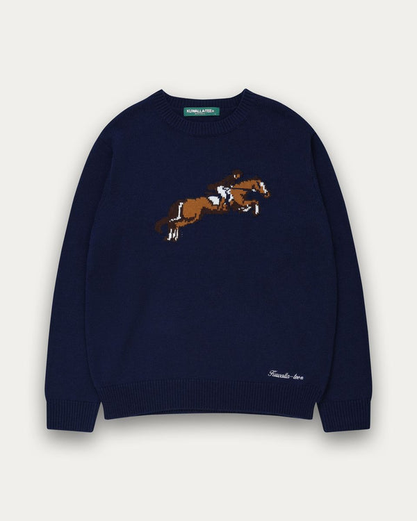 Kuwalla Tee Equestrian Knit Crew Bouclé Navy