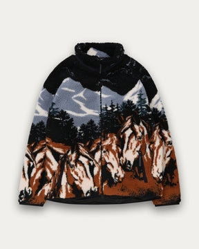 Kuwalla Tee Printed Sherpa Jacket Tobiano Horses
