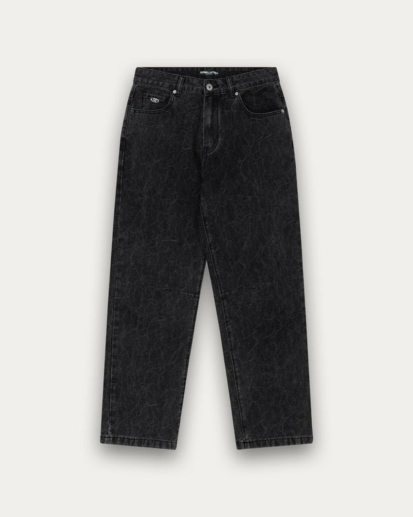 Kuwalla Tee Crinkle Baggy Denim Black
