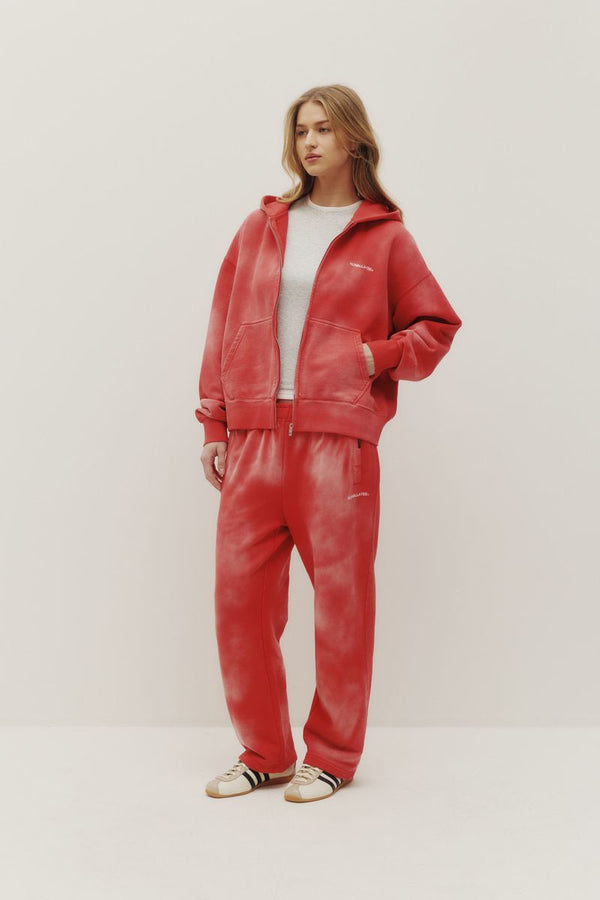 Faded Straight Leg Sweatpant Watermelon Red