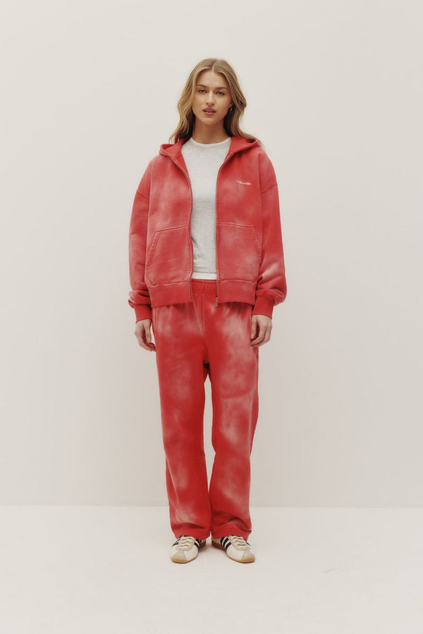 Faded Straight Leg Sweatpant Watermelon Red