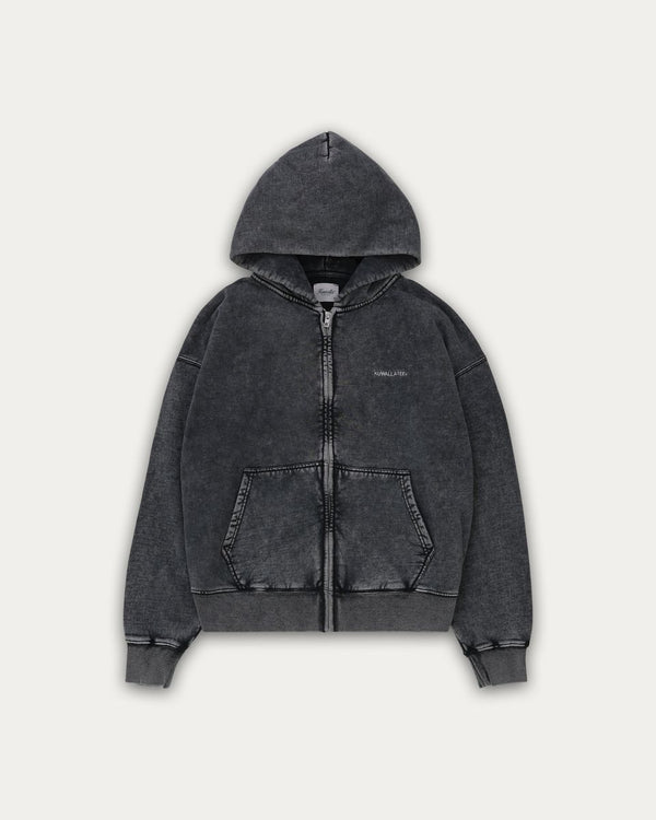 Faded Zip Up Hoodie Fade Black