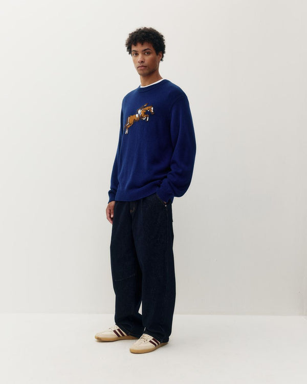 Kuwalla Tee Equestrian Knit Crew Bouclé Navy