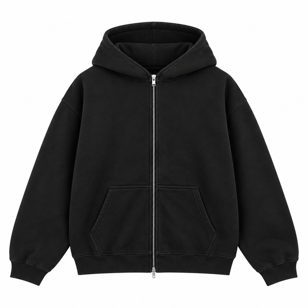 Saint Heavyweight Brushed Zip-Up Carbon