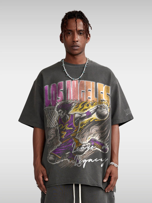 Los Angeles Basketball Tee Dark Gray