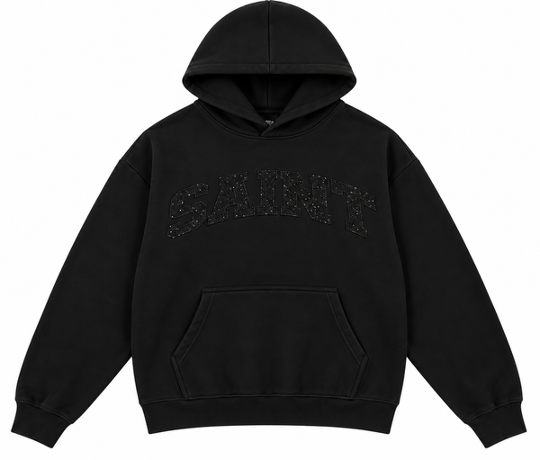 Saint Heavyweight Brushed Hoodie Onyx Tonal