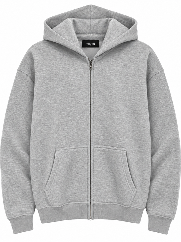 Saint Heavyweight Brushed Zip-Up Varsity Ash