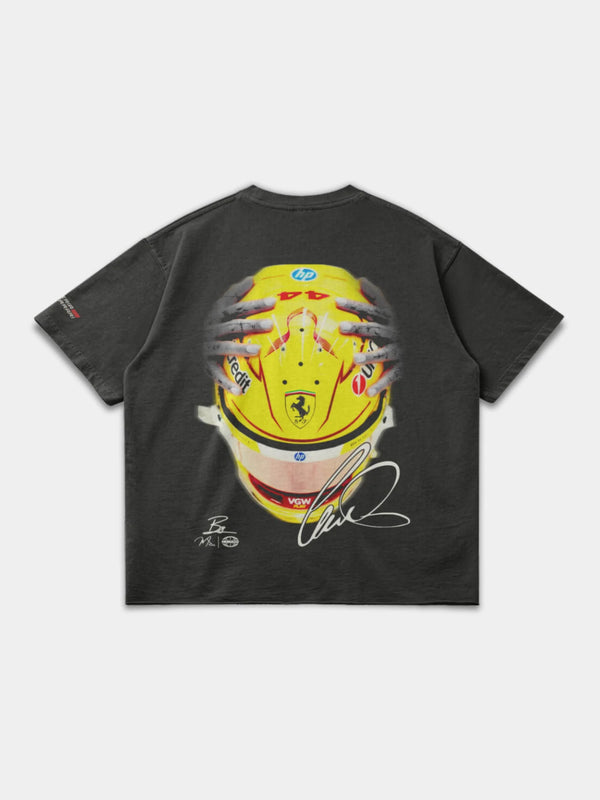 Lewis Hamilton Ferrari Helmet Tee Dark Gray