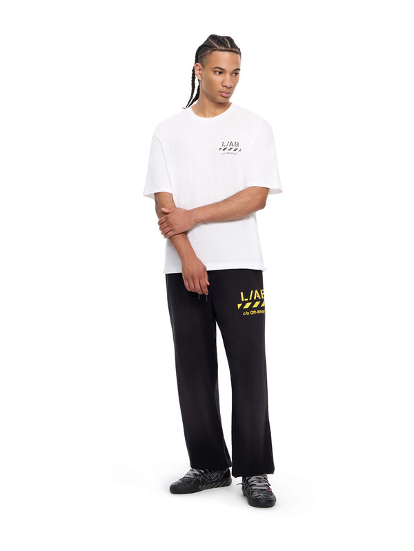 L/AB Off White Diagonal Washed Joggers Black