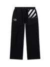 L/AB Off White Reverse Open Hem Sweatpants Black