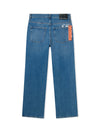L/AB Off White Straight Fit Piped Denim Steel Indigo