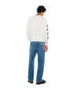 L/AB Off White Straight Fit Piped Denim Steel Indigo