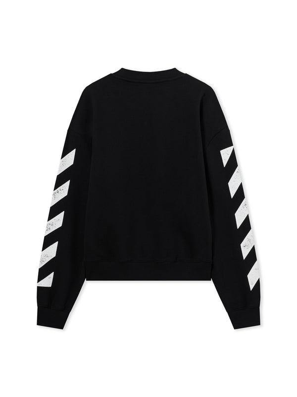 Off White L/AB Diagonal Crew Neck Sweatshirt