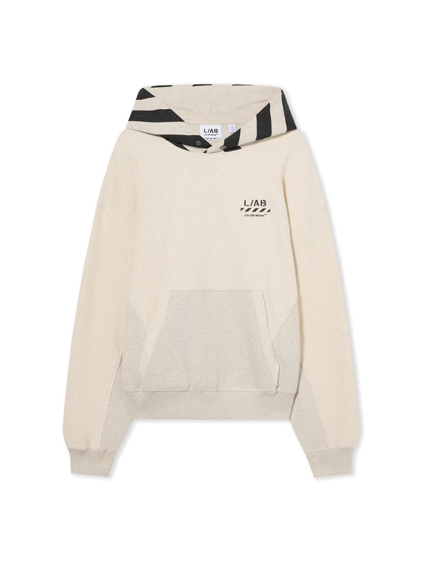 L/AB Off White Reverse Pullover Hoodie Oatmeal Heather