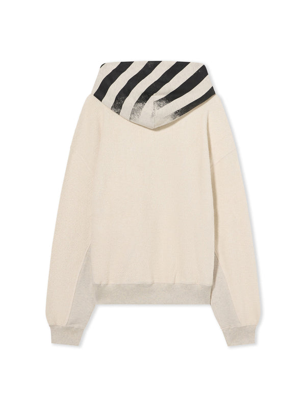L/AB Off White Reverse Pullover Hoodie Oatmeal Heather
