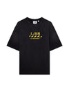 L/AB Off White Diagonal Washed T-Shirt Black