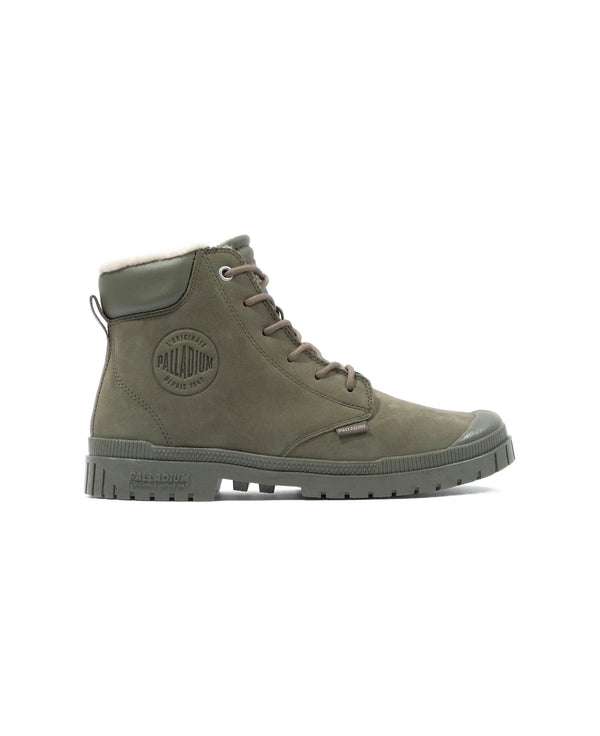 Palladium Unisex SP20 Cuff Leather Waterproof Warm Lined Boot Olive Night