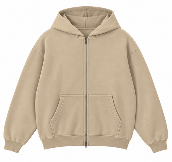 Saint Heavyweight Brushed Zip-Up Dune