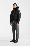 August-Z Bomber Jacket Shearling-Trimmed Hood Black
