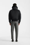 August-Z Bomber Jacket Shearling-Trimmed Hood Black