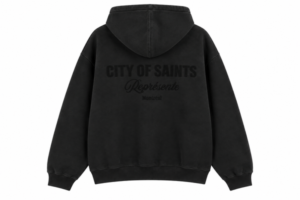 Saint Heavyweight Brushed Zip-Up Carbon