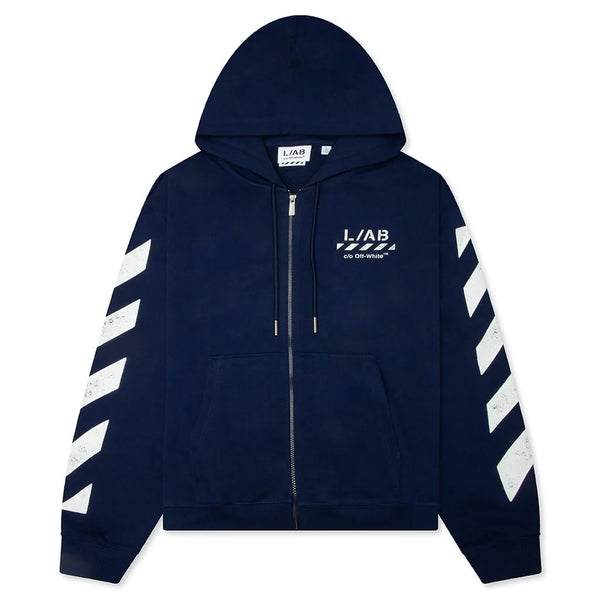 Off White L/AB Core Diagonal Zip Hoodie