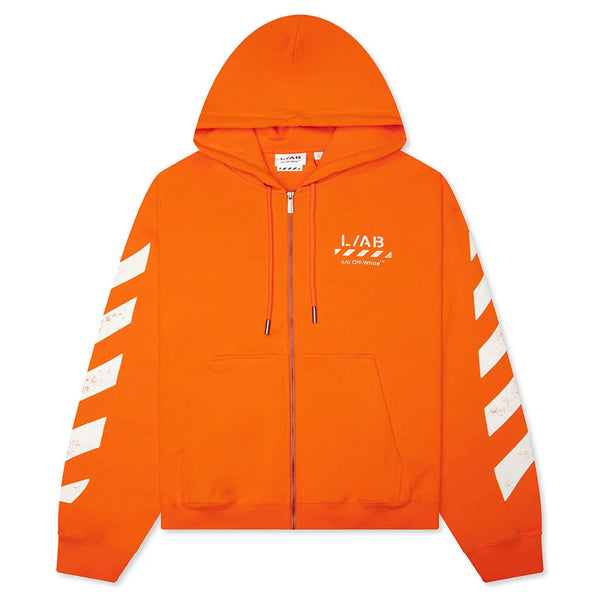 Off White L/AB Core Diagonal Zip Hoodie